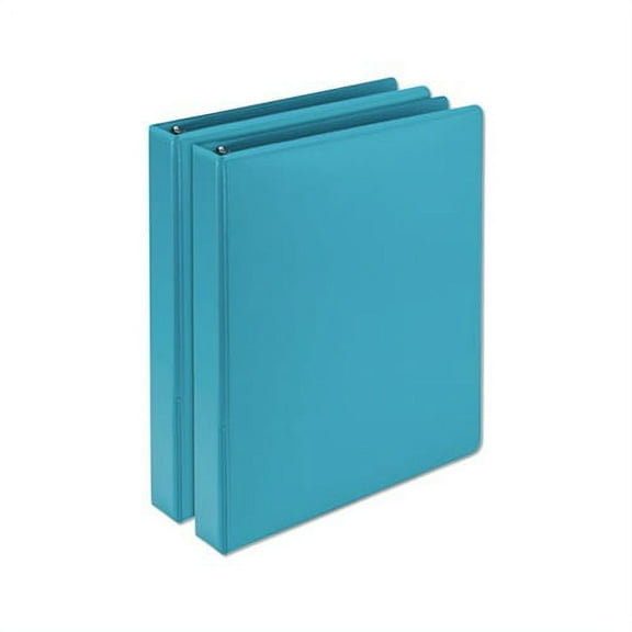 Earths Choice Biobased Durable Fashion View Binder 3 Rings, 1" Capacity, 11 x 8.5, Turquoise, 2/Pack