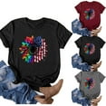 thumbnail image 2 of IROINNID July 4th Tops for Women Round Neck T-Shirt Casual Loose Tops Blouse Short Sleeve Tops America Independence Day, 2 of 6