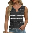 thumbnail image 2 of Kaemgyyd Casual Tops for Women Spring Clothes Sleeveless Loose Fit Striped T Shirts Pleated Fashion Beach Vacation Clothes, 2 of 6