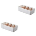 thumbnail image 2 of kurtrusly Storage Box Strong Practicality Wide Application Detachable Partition Large Capacity Plastic Storage Box Ladder Layered white Rectangular 2Set, 2 of 6