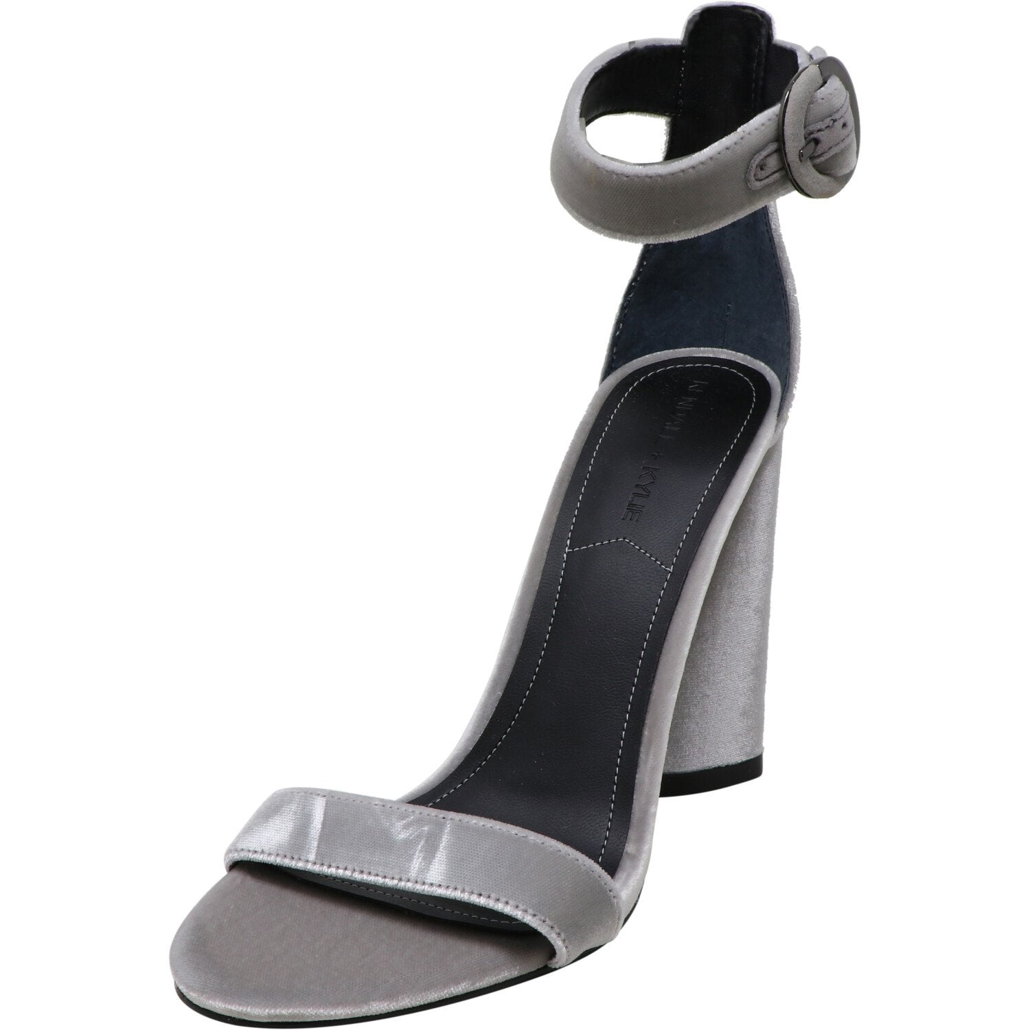 silver velvet heels