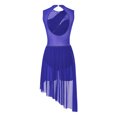 thumbnail image 4 of CHICTRY Robe de Danse Lyrique pour Femme, Moderne Contemporaine, Asymétrique Haute-Basse avec Strass, Bleu Royal G, 4 of 6
