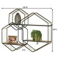 thumbnail image 3 of Macayle Hexagon Modern Wall Shelf Black 36”Wx6”Dx28”H, 3 of 5