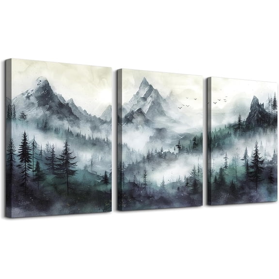 FCCUYE Canvas Wall Art For Living Room Modern Wall Decor For Bedroom Office Wall Decorations Minimalism Abstract Ink Paintings Framed Canvas Prints Wall Pictures Art Bathroom Home Decor 3 Piece