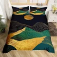 thumbnail image 2 of 2024 Abstract Landscape Duvet Cover Single King Farmhouse Style Bedding Set Microfiber Mid Century Black and Gold Quilt Cover, 2 of 7