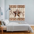 thumbnail image 5 of Curtains 84 Inches Long 2 Panels, Farmhouse Texas Star Brown Grommets Window Treatment Curtain, Berry Vintage Wooden Thermal Curtains Drapes for Living Room/Bathroom, 5 of 9