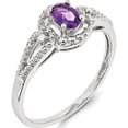 thumbnail image 2 of Sterling Silver Rhodium-Plated Amethyst & Diam. Ring (Size 10) Made In India qbr16feb-10, 2 of 5