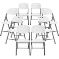 thumbnail image 1 of Sillas Plegables Plasticas Reforzadas Blancas Apilables para Fiestas y Reuniones en Interior y Exterior 8 Piezas, 1 of 9