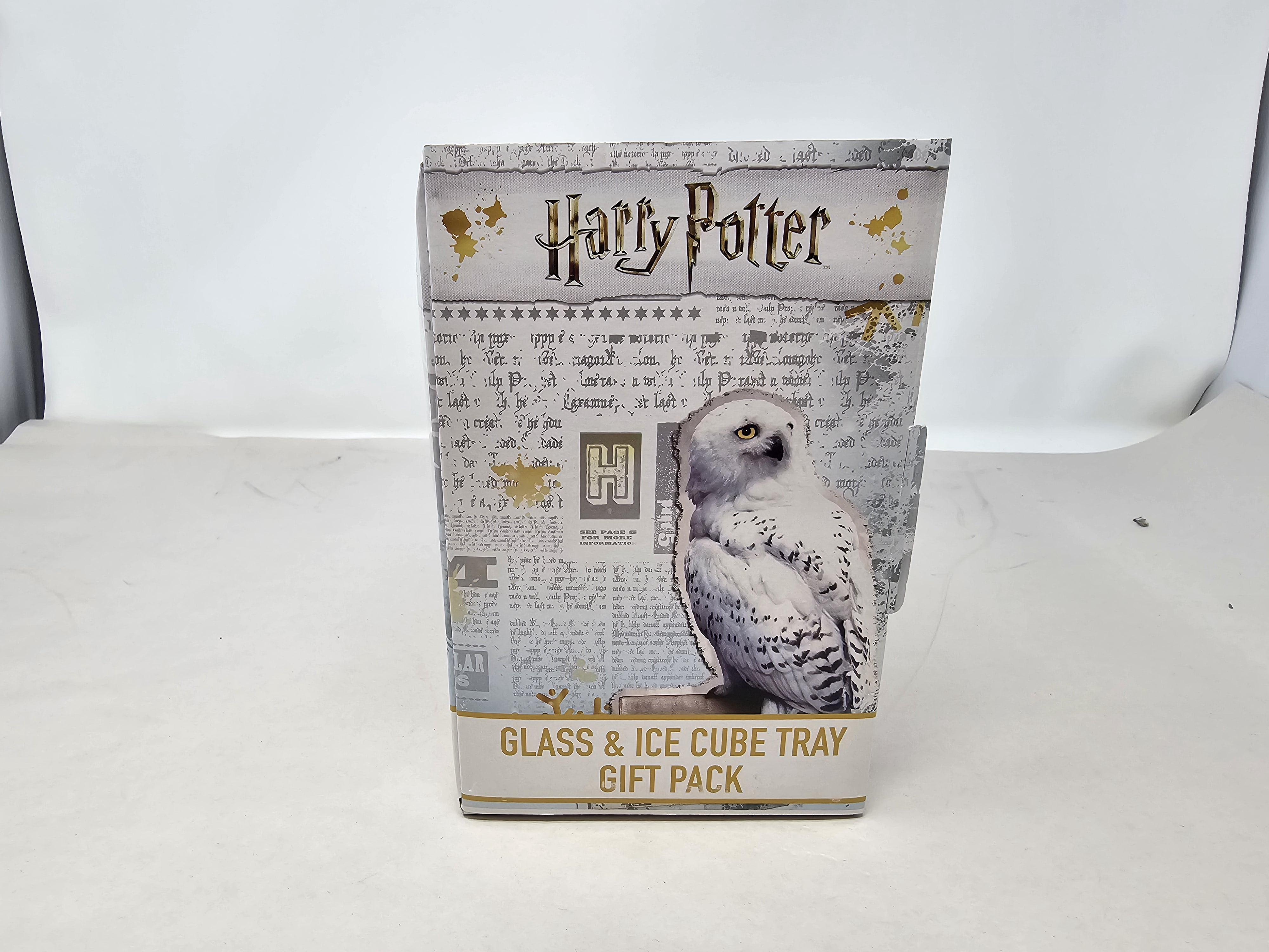 Harry Potter Slytherin & Gryffindor 16oz Glass & Ice Cube Tray Gift Pack