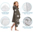 thumbnail image 7 of Brown Dog Paw Footprint Hooded Bath Towel，50"x30" for Ages 3 To 12 Kids, Quick Dry Lightweight Soft Microfiber Hood Beach Towel Cover Up for Kids, 7 of 7
