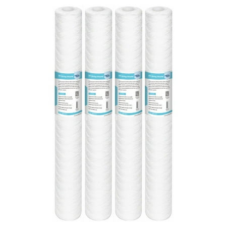 

Membrane Solutions 5 Micron 2.5 x 20-inch Sediment Water Filter String Wound Polypropylene Cartridge for Whole House Filter Systems - 6 Pack