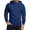 thumbnail image 2 of Zimjoy Men's Quarter Zip Pullover Long Sleeve Hooded Bias Tape Zipper Pullover Mens Casual Mens Dress Shirts Blue Sweatshirt Lightweight Fall Fleece Clothes, Royal Blue 2XL, 2 of 7