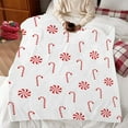 thumbnail image 5 of Christmas Throw Blanket Candy Cane Flannel Throw Blanket Super Soft Warm Bed Blanket Christmas Holiday Decor for Living Room Bedroom Sofa Couch 50x60 Inch, 5 of 6