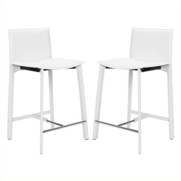 Safavieh Cindy 24" Counter Stool in White (Set of 2)