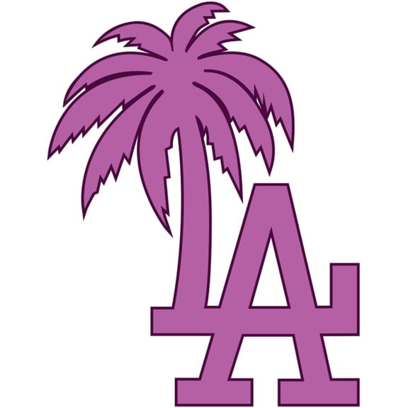 Pink LA Palm Tree Vinyl Sticker Decal, Los Angeles Baseball Fan Art, Girly Aesthetic Accessories for Laptop, Water Bottle, Hydro Flask, Tumbler, Car Window, Bumper, Truck, Cooler, Tablet (6"x4.7")