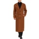 thumbnail image 2 of Abrigo de invierno para hombres Inspire Chic, abrigo de doble botonadura con solapa de muesca, color sólido, marrón, 2 of 7