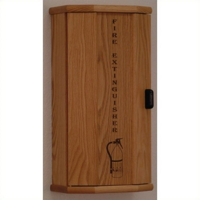 Wooden Mallet Fire Extinguisher Cabinet in Light Oak