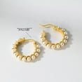 thumbnail image 2 of K-KED Gold plated 925 sterling Silver 21mm Hoop earrings pearl huggie earrings womens, 2 of 5