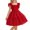 Red, variant on Girls Smocked Dresses Size 8 Cute Ruffle Sleeve Summer Floral Tiered Dress Aline Casual Beach Vacation Outfits Wine, 9 Years