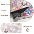 thumbnail image 6 of Round Rug 7Ft Washable Non-Slip, Bunny Easter Circle Area Rugs for Living Room Bedroom, Pink Eggs Plaid Spring Floral Farmhouse Indoor Floor Mats Carpet Runner for Home Decor Aesthetic, 6 of 8