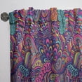 thumbnail image 3 of DESIGN ART Designart 'Texture with Abstract Flowers' Bohemian & Eclectic Curtain Single Panel 52 in. wide x 120 in. high - 1 Panel 120 Inches, 3 of 5