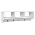 thumbnail image 1 of Gymax Versatile Wall-Mounted Coat Rack Space Saver w/ Wide and Flat Shelf White, 1 of 9