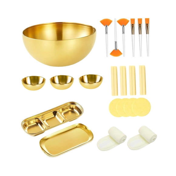 26 piezas de suministros faciales para esteticista con cepillo, diadema, bandeja de 3 secciones, tazón facial para uso doméstico, oficina, salón,