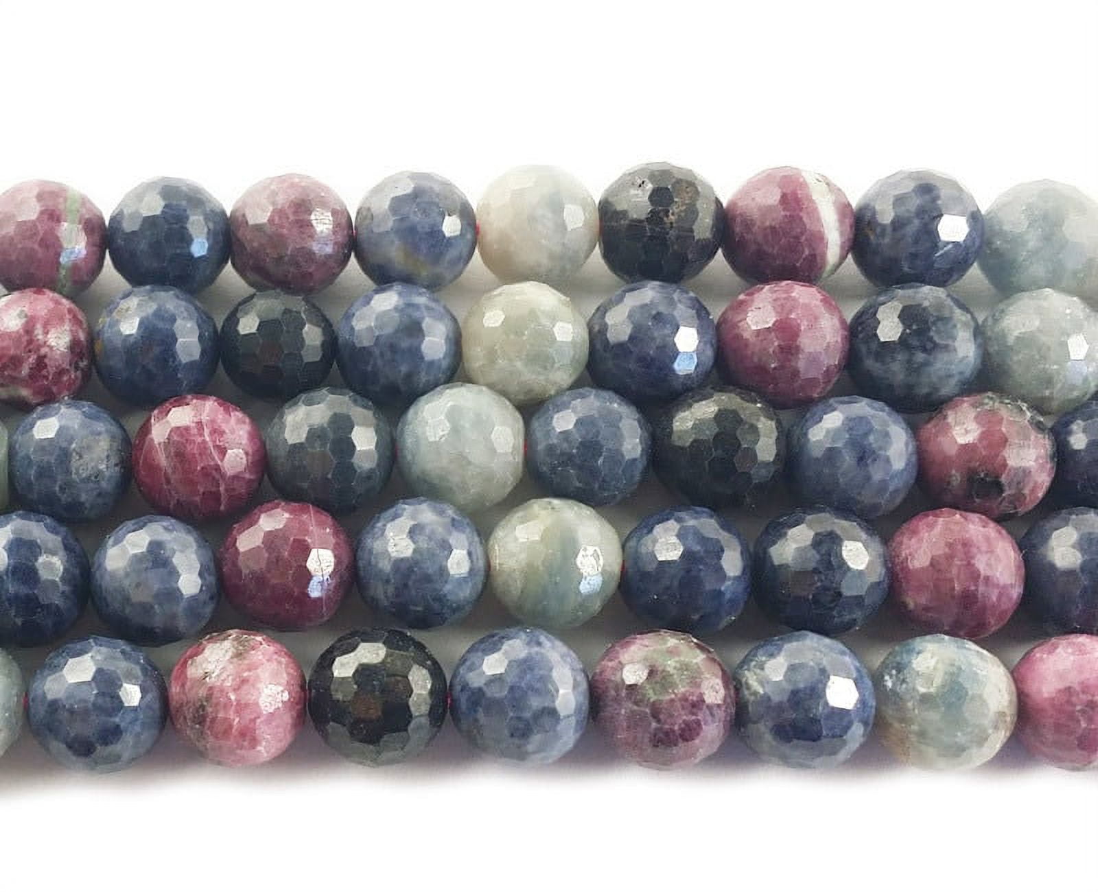 10mm Ruby Sapphire Faceted Round Beads Genuine Gemstone Natural Jewelry Making