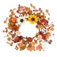 thumbnail image 2 of Bcylexb Fall Floral Wreaths for Front Door, 16.7" Artificial Maple Leaf Wreaths Realistic Hanging Door Wreath for Entry Porch Window Wall Indoor Outdoor Home Decor, 2 of 9