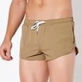 thumbnail image 4 of DPTALR Men's Casual Fashion Solid Color Elastic Waist Beach Shorts,Khaki,Big and Tall Men M, 4 of 6