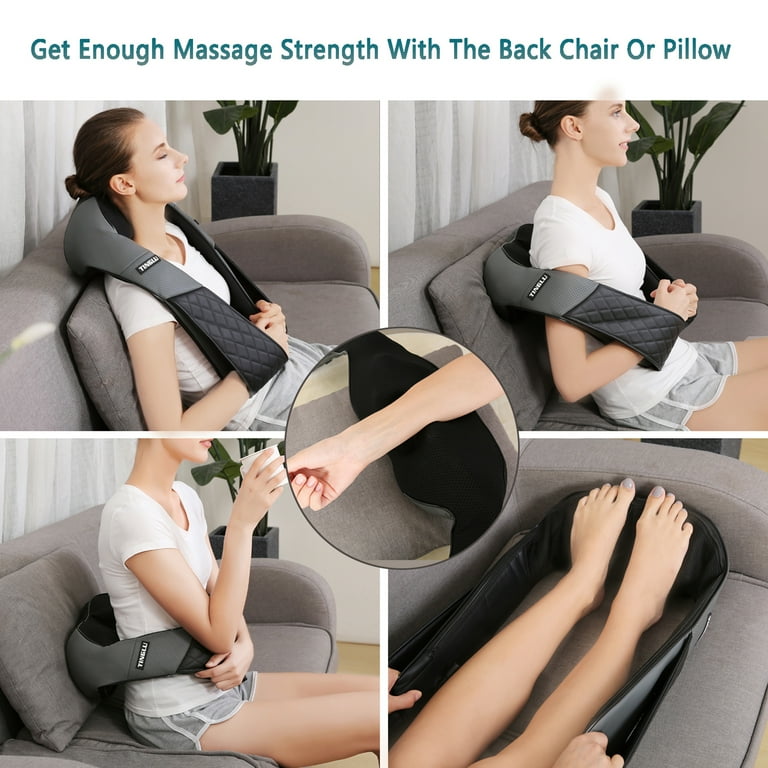 PU Material Electric Shoulder Massager With Heat Kneading Massager Shawl  For Neck Back Shoulder Foot Leg Use At Home Office And Car Use