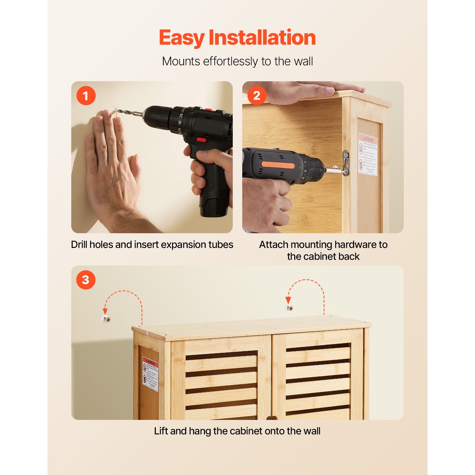 KFFKFF Bathroom Wall Cabinet with 2 Doors and Adjustable Shelf, Wall-Mounted Organizer for Over-the-Toilet Storage, Medicine Cabinet with Shelves and Open Partition for Kitchen, Laundry Room