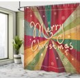 thumbnail image 4 of Ambesonne Christmas Shower Curtain, Merry Xmas to You Art, 69"Wx84"L, Forest Green and Raspberry, 4 of 4