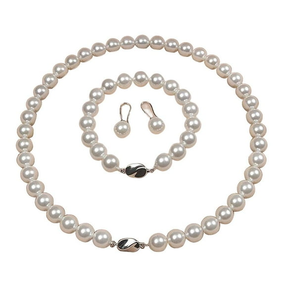 Created Jewelry set Exquisite Shell Pearls Necklace Bracelet for Lady
