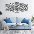 thumbnail image 4 of Floral 5 Panels Acrylic Glass Wall Art, Monochrome Composition of Water Lilies Design Sketch Style Arrangement, Accent for Living Room, Bedroom, Dorm, 60" x 30", Black and White, by Ambesonne, 4 of 5