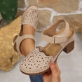 thumbnail image 5 of Yyuenw Women Closed Toe Cutout Block Heel Sandals Ankle Strap Summer Daily Commuter Casual Walking Shoes, 5 of 9