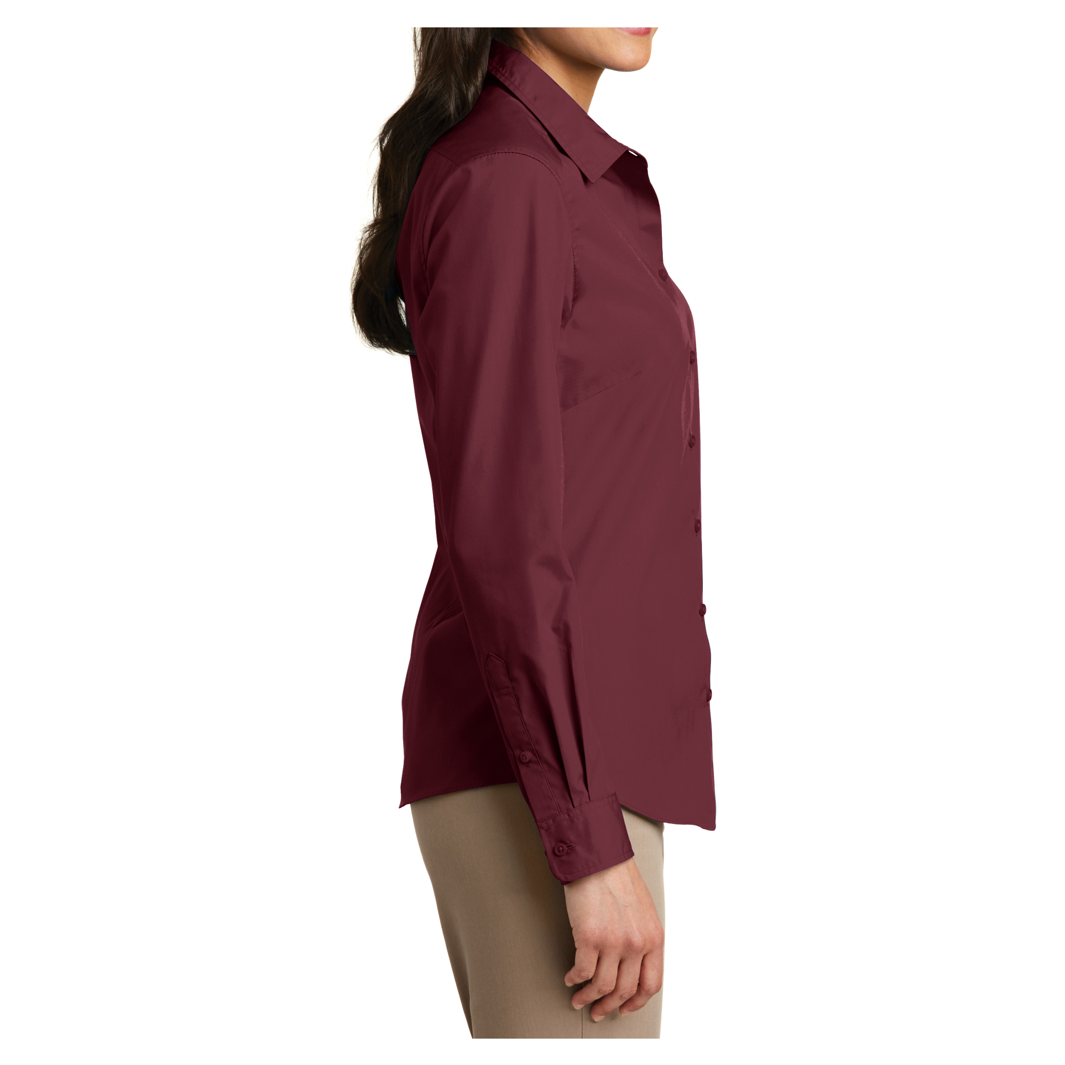 Mafoose Women Cotton/Polyester Female Shirt Burgundy XS - image 4 of 6