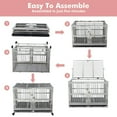 thumbnail image 6 of Towallmark Silver Large Dog Cage with Wheels, Lock, and Removable Tray, 6 of 8