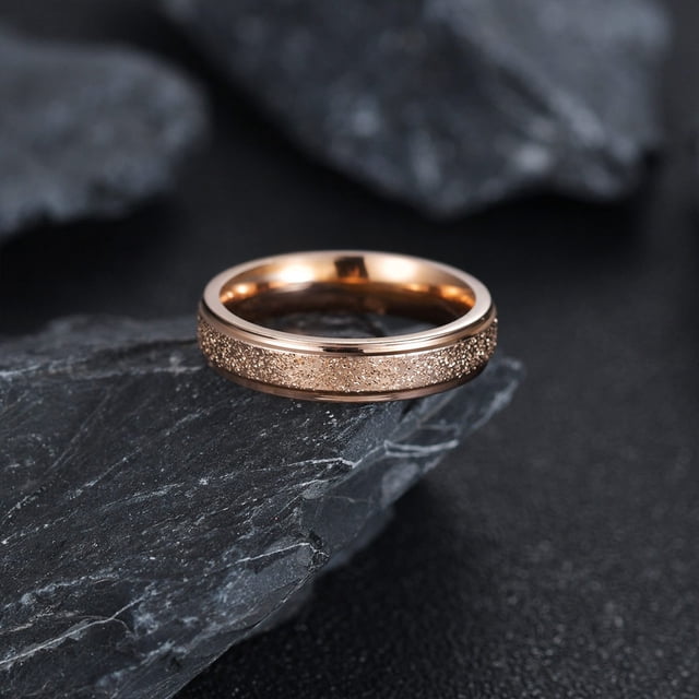 Baohd Ring Personalized Sparkling Matte Surface Rings Decoration Jewelry Gift Dressing Up for Wedding Party Daily Working Silver 6MM