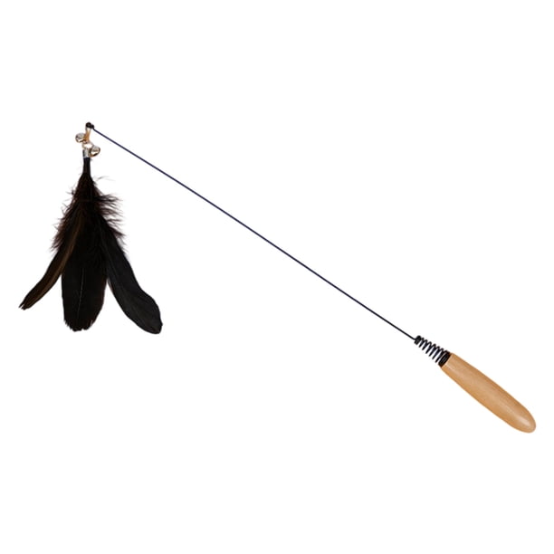 Mom's Best Pluma interactiva, juguete para gatos con cascabeles, ideal para gatos de interior para perseguir y hacer ejercicio.