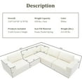thumbnail image 4 of LUCKHAO Modern Modular Minimalist L Shaped Sectional Sofa Sets, Foam-Filled Convertible Sleeper Sofa Bed, 5 Pcs Free Combination Luxury Floor Cloud Couch, Oversized Corner Sofa for Living Room, 4 of 9