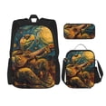 thumbnail image 1 of Disketp Starry Night Guitar Turtle Mochila Estampada de Gran Capacidad con Lonchera y Estuche, Set de 3 Piezas para Estudiantes, 1 of 7