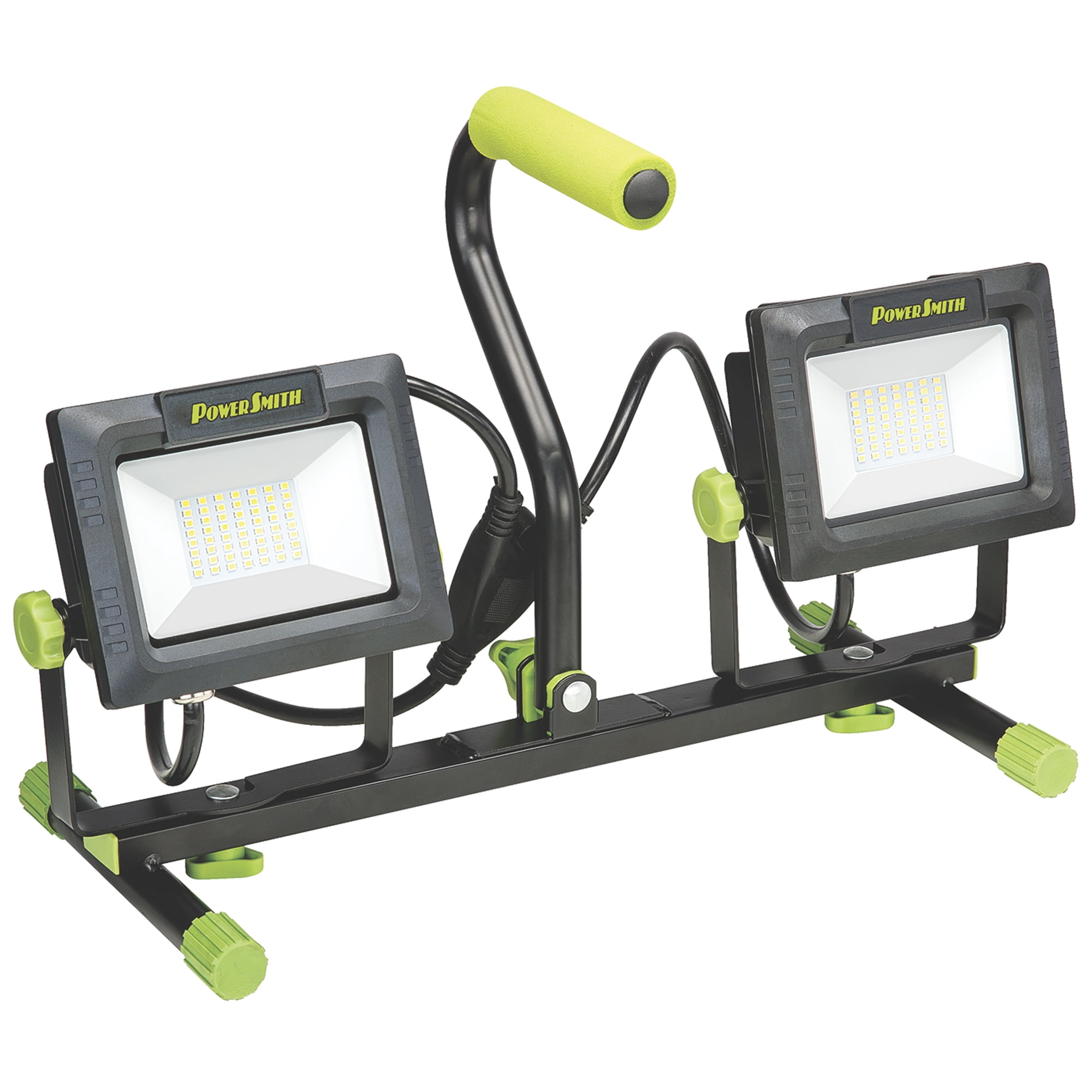 PowerSmith PWLD080T 8000 Lumen LED Work Lights with Stand, All Metal 52" Telescoping Tripod, Sealed On/Off Switches, Impact Resistant Lens, and 5 Year Warranty