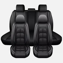 WRWolf Full Set Seat Cover Fit for Jeep Cherokee 2014-2024 Faux Leather Car Seat Protector Compatible Airbag Vehicle Cushion Covers Waterproof Carseat Seat Full Set 5 Seats (Black)