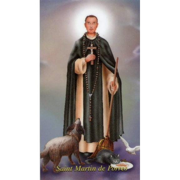 St. Martin de Porres - Relic Laminated holy card - Blessed by Pope Francis