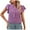 Purple, variant on YYDGH Women's V Neck Ruffle Short Sleeve T-Shirts Summer Blouse Swiss Dot Flowy Tunic Top White S