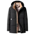 thumbnail image 4 of Chaqueta corta de invierno para hombre con capucha y relleno de plumón de pato de lujo extraíble, chaqueta acolchada de marca de invierno para hombre, abrigo para el frío, 4 of 5