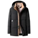 thumbnail image 4 of Chaqueta corta de invierno para hombre con capucha y relleno de plumón de pato de lujo extraíble, chaqueta acolchada de marca de invierno para hombre, abrigo para el frío, 4 of 5
