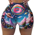 thumbnail image 2 of Honeii Colorful Donut Print Women's Workout Shorts, Gym Shorts for Active Wear, Sports Shorts,Women's Running Shorts,Quick Dry Athletic Shorts-Medium, 2 of 8