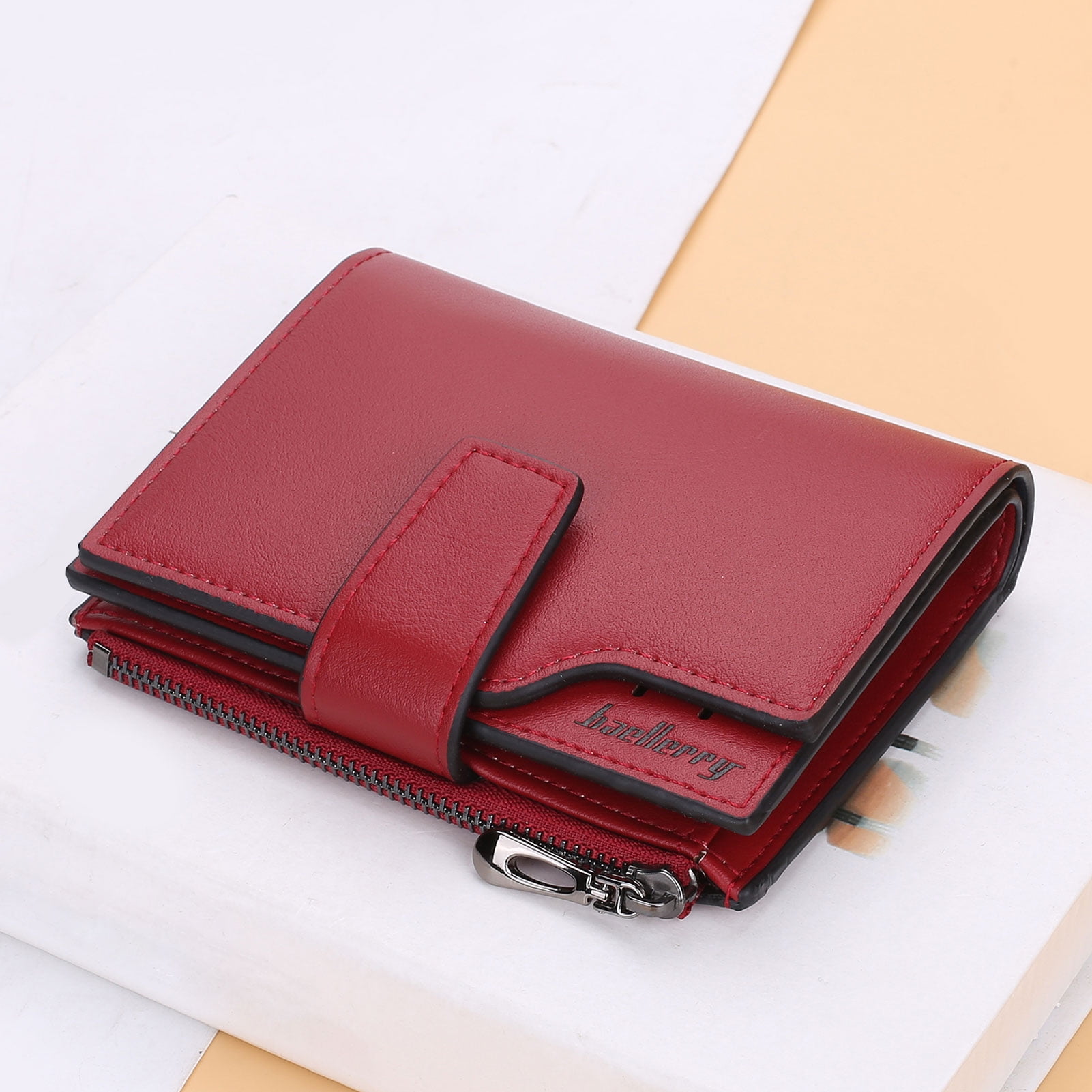 AOXONEL Womens Rfid Small Bifold Leather Wallet Ladies Mini Zipper Coin Purse id card Pocket,Slim Compact Thin 